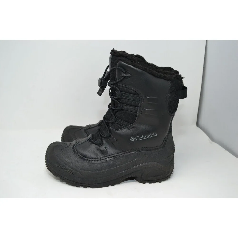 Columbia Waterproof Boots Youth 5 Bugaboot Celsius Black Lace Up BY4430-010‎